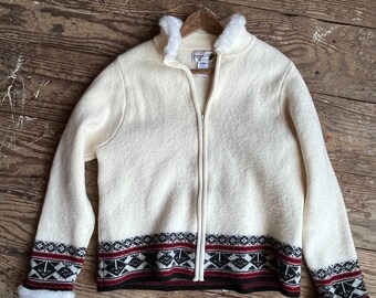 Vintage Pendleton Wool Sweater Cardigan Off White