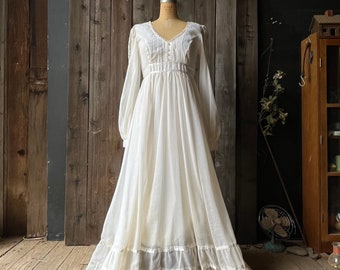 Gunny Sax Wedding Dress From 1970s White