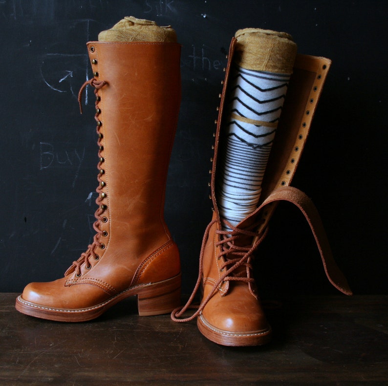 tall boots with laces in back