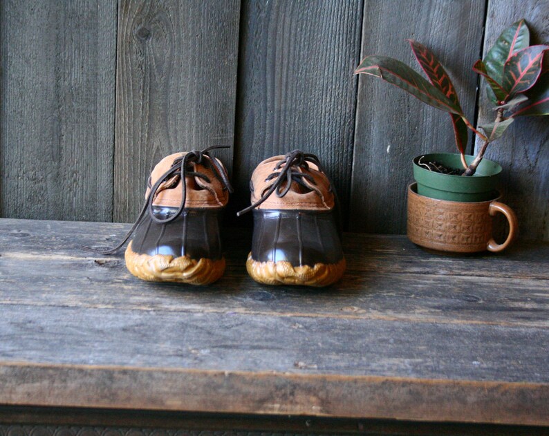 leather and rubber duck boots