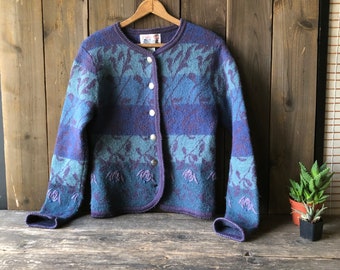 Thick Wool Cardigan Sweater Tally Ho Size Small