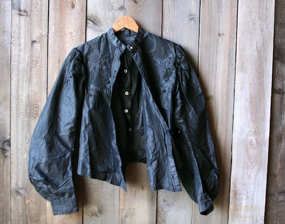 1800s Victorian Blouse Waist Shirt Black