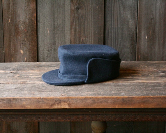 Mens Wool Cap 1930s Depression Era Ear Flap Theate