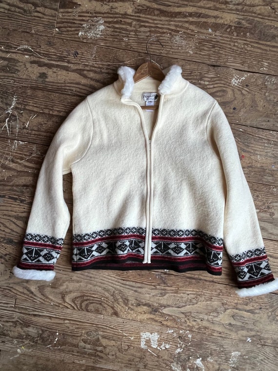 Vintage Pendleton Wool Sweater Cardigan Off White