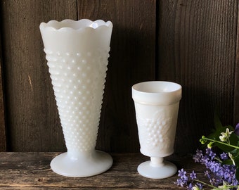 Vintage Milk Glass Vases Choose Large or Small