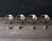 4 Vintage Gilded Dessert Glasses From Nowvintage on Etsy