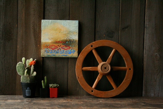 Rustic Wooden Wheel Decor Ship Or Wagon Wheel Western Decor Etsy