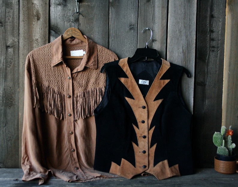 Boho Fashion Blouse With Fringe Festival Fashion Womens Long Sleeve Rayon Top Vintage From Nowvintage on Etsy