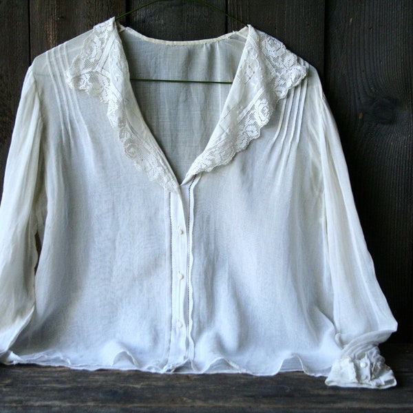 Edwardian Blouse Antique Top Vintage Fashion Festival Wear Boho Fashion