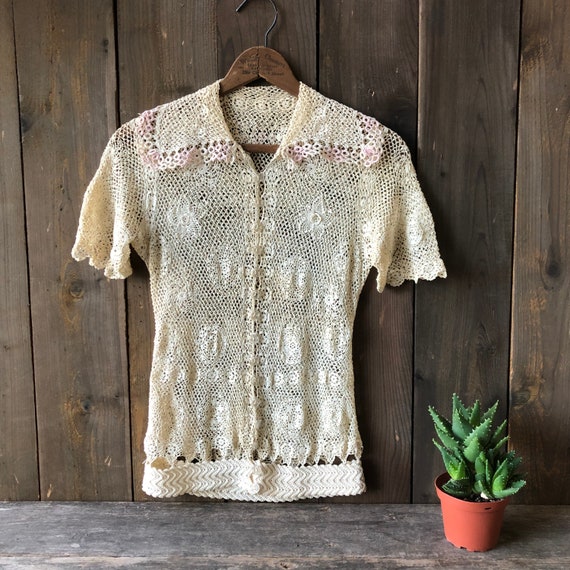Vintage Blouse Tatted And Crochet 1930s