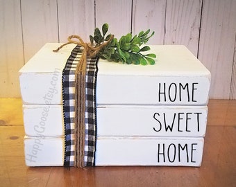 Wood Stack - Faux Book Stack - Rustic decor - Home Sweet Home