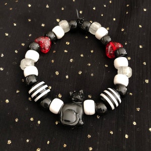 Cat & Heart Halloween/Raver Bracelet