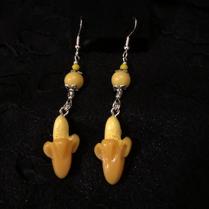 Bananas earrings with sterling silver hooks