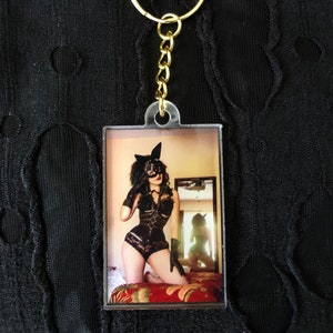 Bunny girl photo keychain of Sister Bonez by Sam Arevalo