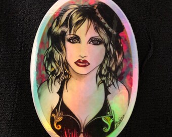 Courtney Love Hologram sticker