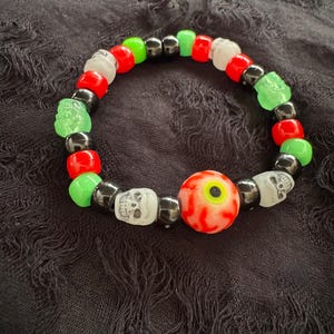 eyeball bracelet green glow beads