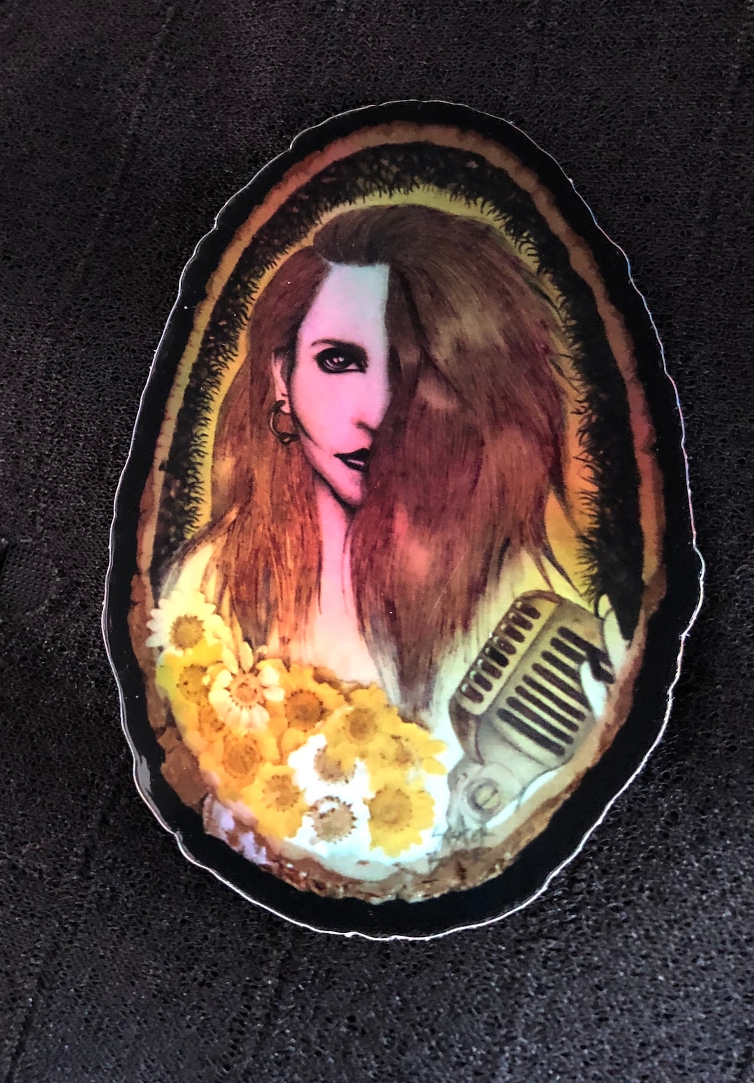 Portrait of a Singer Sticker – Gothic Halloween Art Decal, Spooky