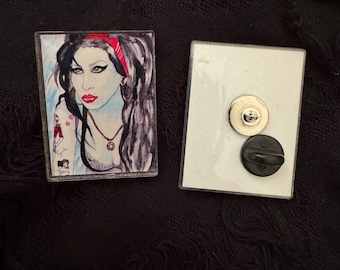 Amy Winehouse Acrylic Pin based on my art