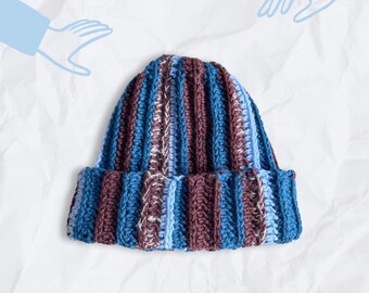 Gorro de lana hecho a mano: gorro de invierno elástico y cálido para adultos / gorro cómodo y transpirable