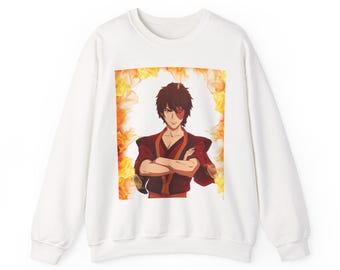 Unisex Prince Zuko Crewneck Sweatshirt | Avatar Inspired Apparel | Cozy Graphic Sweatshirt for Fans | Unique Gift for Anime Lovers