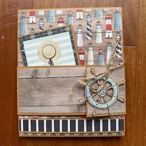 海をテーマにした旅行用フォリオアルバム：手作りの思い出ブック