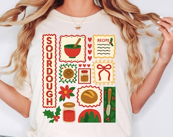 Funny Christmas Sourdough Shirt for Mom, Sourdough Bread Tee, Bread Making Baking Gift, Homestead Baking Tshirt, Sourdough Starter Mom Tee