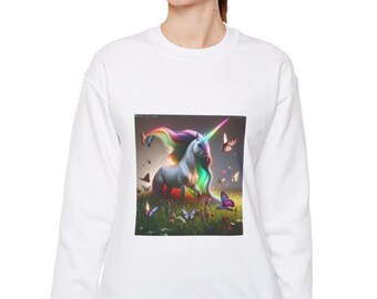 Magical Unicorn Sweatshirt, Cozy Gift for Unicorn Lovers, Birthday, Casual Wear, Colorful Design, Trendy Crewneck