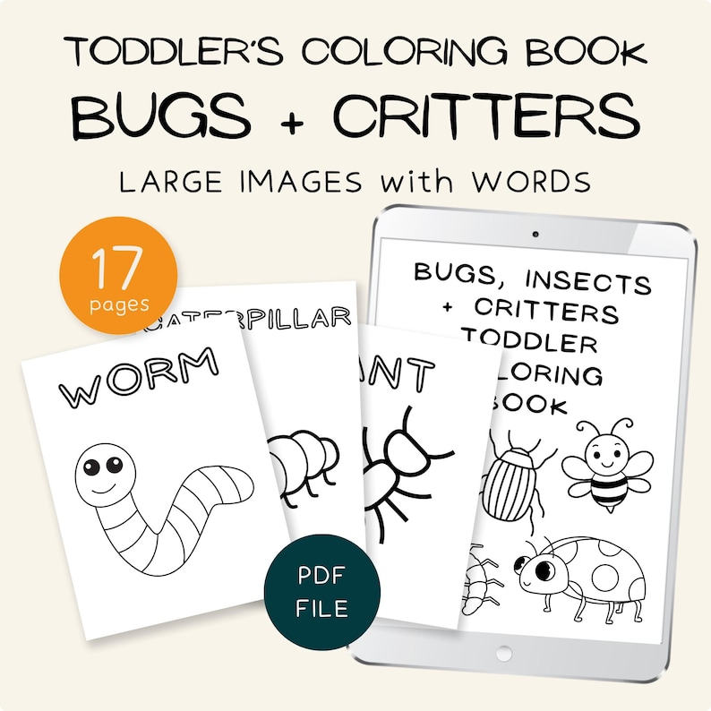 Travel Activity Screen Free Fun Learning Coloring Sheet Cute Critters