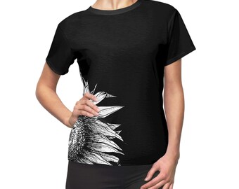 Women's Sunflower Tee: All Over Print, Original Illustration