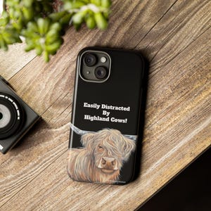 Highland Cow Tough Phone Case: Funny Animal Lover Gift