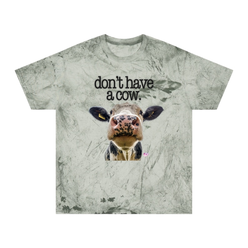 BOMYTAO Women's Funny MOOOOODY Cow T-Shirt | Graphic Tee, Cute Short Sleeve Top, Grey