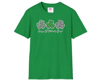 Unisex Softstyle T-Shirt - Happy St. Patrick's Day (3 Clovers)
