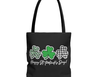 Tote Bag (AOP) - Happy St. Patrick's Day (3 Clovers)