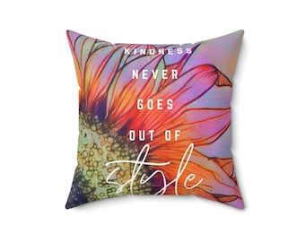 Spun Polyester Square Pillow, Sunflower Pillow, Sunflower Designs, Floral Designs, Pillows, Students, Bestfriend Gift Ideas