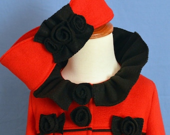 Girls Fleece Coat Pattern with Ear Warmer PDF Sewing Pattern ... Ruffles & Roses winter coat pattern