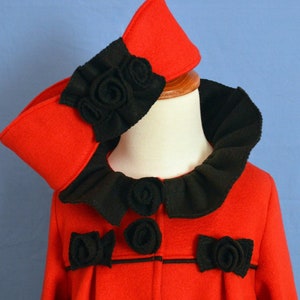 Girls Fleece Coat Pattern with Ear Warmer PDF Sewing Pattern ... Ruffles & Roses winter coat pattern