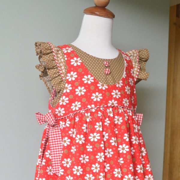 Girls Dress and Pinafore PDF Sewing Pattern ... Tabitha Dress & Pinafore with sleeve options