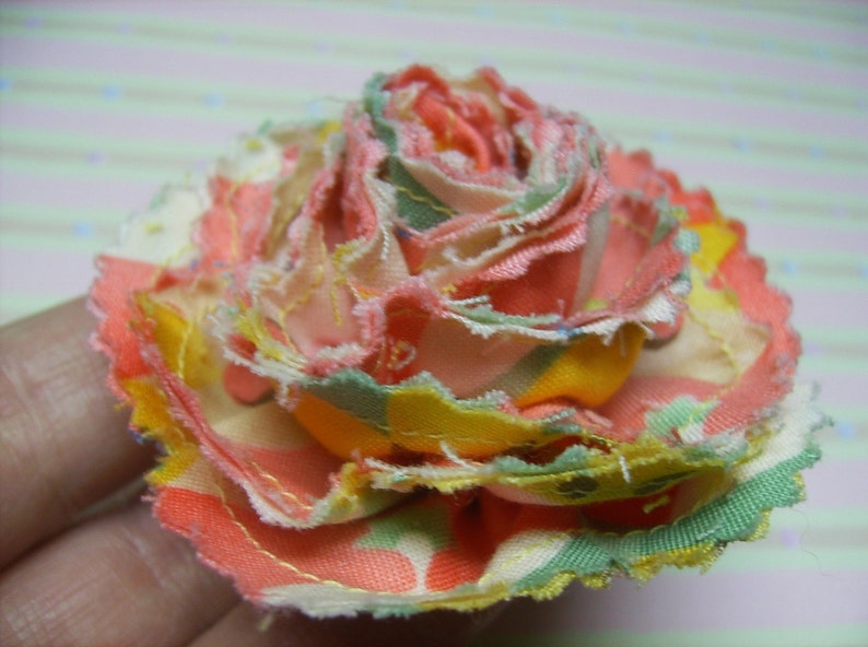 Mixed Fabric Flower Bundle 6 PDF Tutorial ... includes 3 fabric flowers image 3