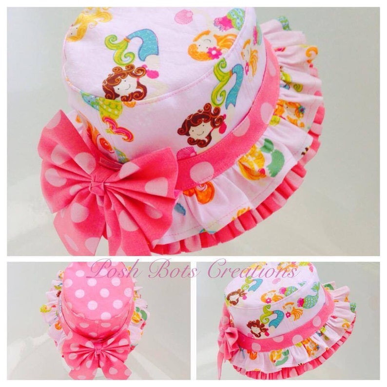 Reversible Bucket Hat PDF Sewing Pattern with Removable Ruffle Band image 1