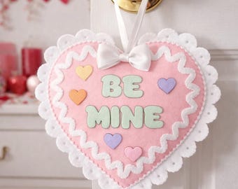 Felt Candy Heart Valentine's Day Ornament PDF Pattern