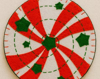 Felt Peppermint Christmas Ornament PDF Pattern