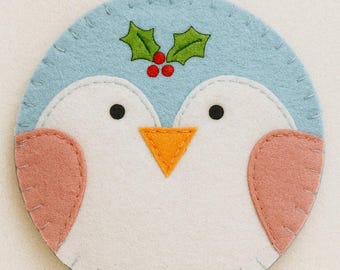 Felt Penguin Christmas Ornament PDF Pattern