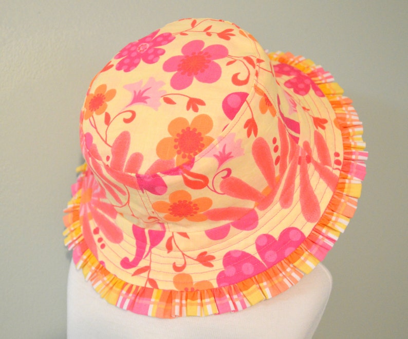 Reversible Bucket Hat PDF Sewing Pattern with Removable Ruffle Band image 4