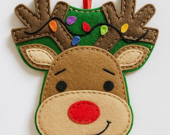 Felt Reindeer Ornament PDF Pattern