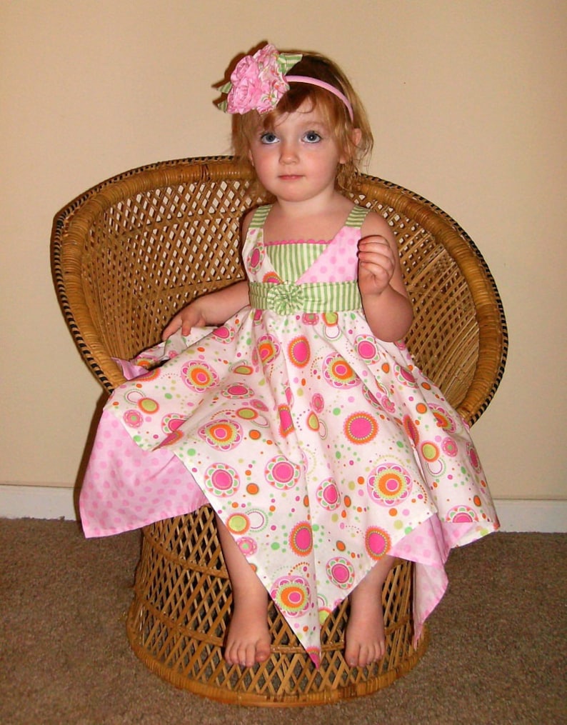 Girls Handkerchief Dress PDF Sewing Pattern Tutorial image 3
