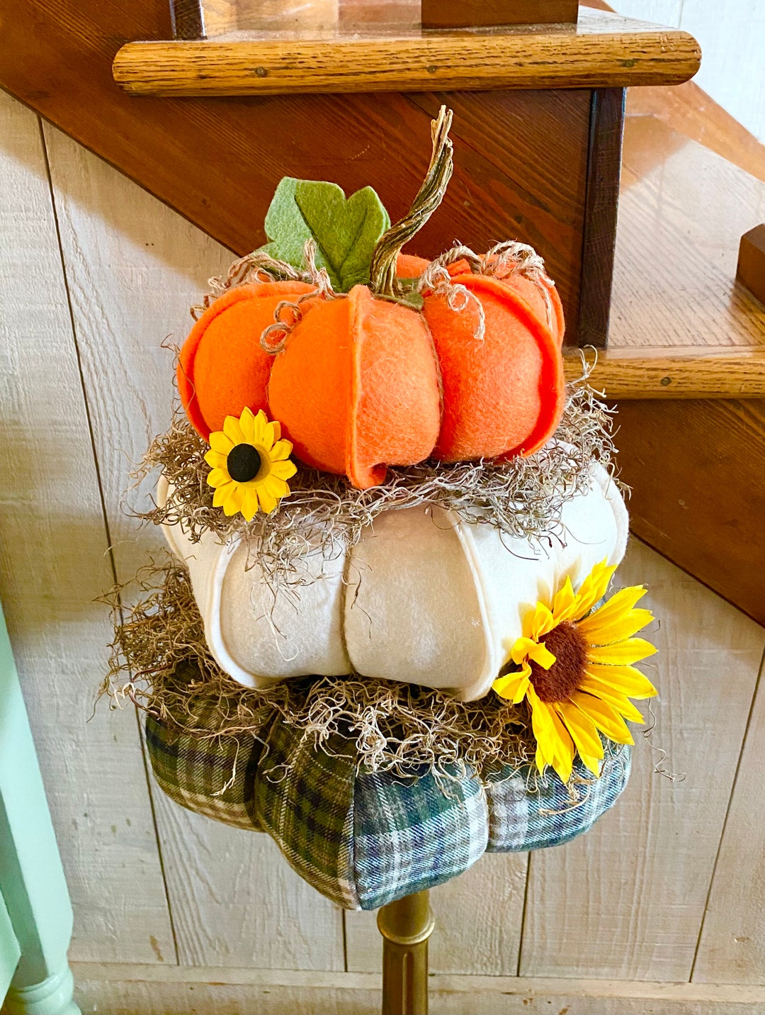 Stacking Fabric Pumpkins Trio in 3 Sizes PDF Sewing Pattern