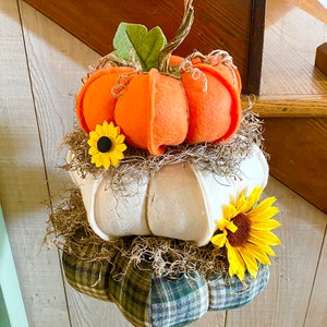 Stacking Fabric Pumpkins Trio in 3 Sizes PDF Sewing Pattern