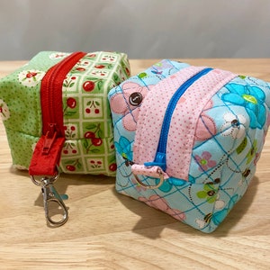 Mini Cube Zipper Pouch PDF Sewing Pattern Includes 2 Versions