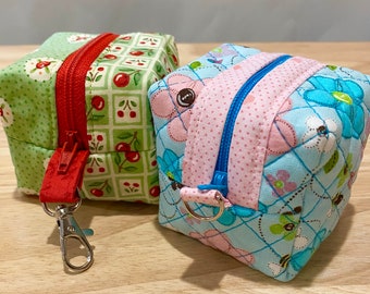 Mini Cube Zipper Pouch PDF Sewing Pattern Includes 2 Versions