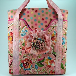 Spring Day Tote Bag und Stoff Blumen Brosche PDF Schnittmuster